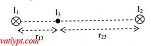 Bài tập xác định lực từ của dòng điện thẳng đặt song song.