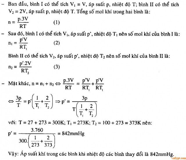 Chuyên đề quá trình đẳng áp, phương trình trạng thái, phương trình C-P, vật lí lớp 10