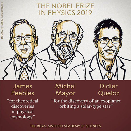 Nobel Vật lý 2019 vinh danh phát hiện về vũ trụ học và ngoại hành tinh